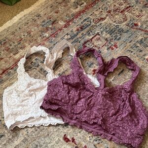 Felina Lace Bralette Set in White and Purple